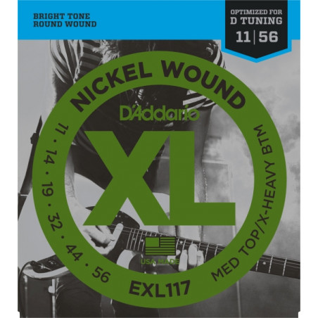D'addario EXL117 Nickel Wound D Tuning 11-56