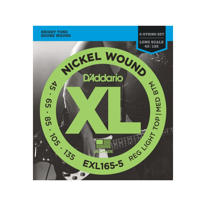 D'addario EXL165-5 Nickel Wound 45-135