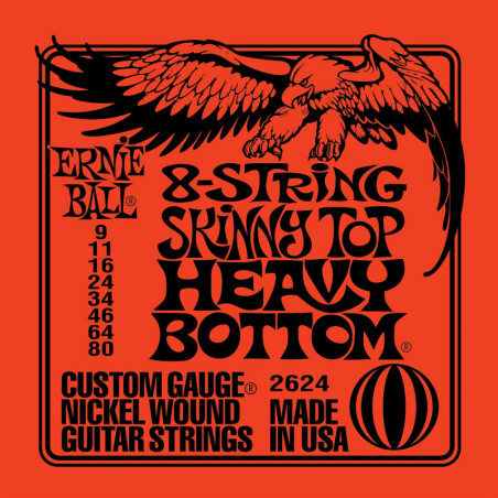 Ernie Ball 8-String Skinny Top Heavy Bottom 9-80