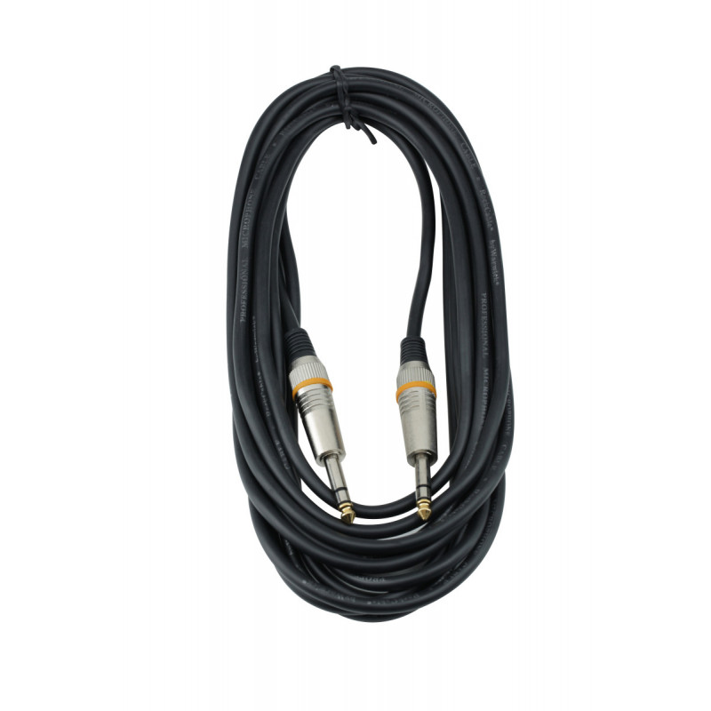 Czarny kabel mikrofonowy z dwoma wtyczkami.