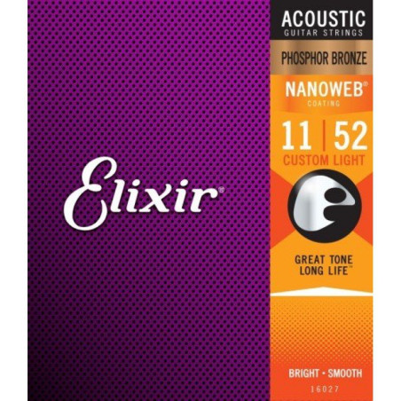 Elixir Nanoweb Phosphor Bronze Custom Light 11-52