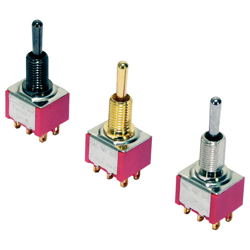 Mini Toggle switch black DPDT