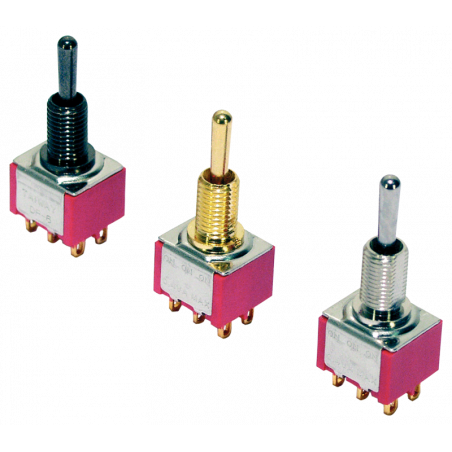 Mini Toggle switch black DPDT