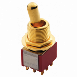 Maxi Toggle switch Gold 3PDT