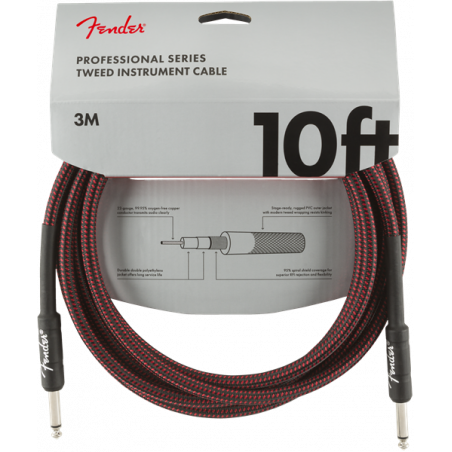 Fender Professional Instrument Cable 10' RED TWD