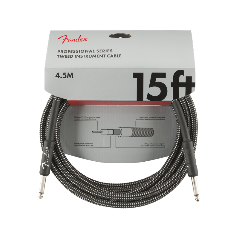 Fender Professional Instrument Cable 15' GRY TWD