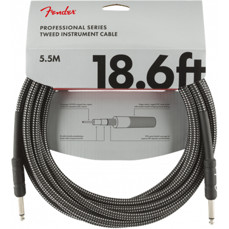 Fender Professional Instrument Cable 18.6' GRY TWD