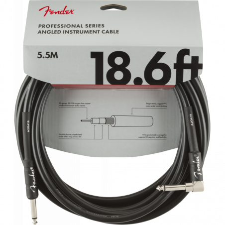 Fender Professional Instrument Cable 18.6' ANGL BLK