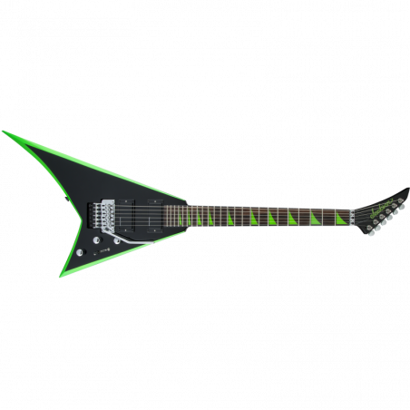 Czarny elektryczny  gitara z zielonym obramowaniem