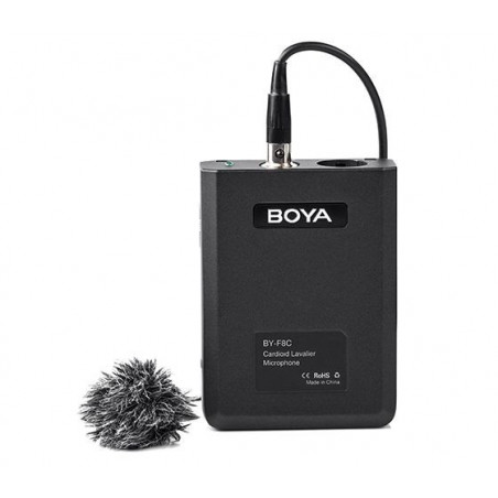 Czarny bezprzewodowy mikrofon lavalier BOYA BY-F8C.