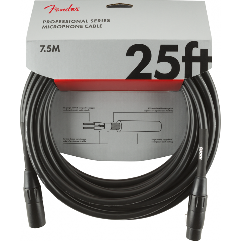 Fender Professional Microphone Cable 25'