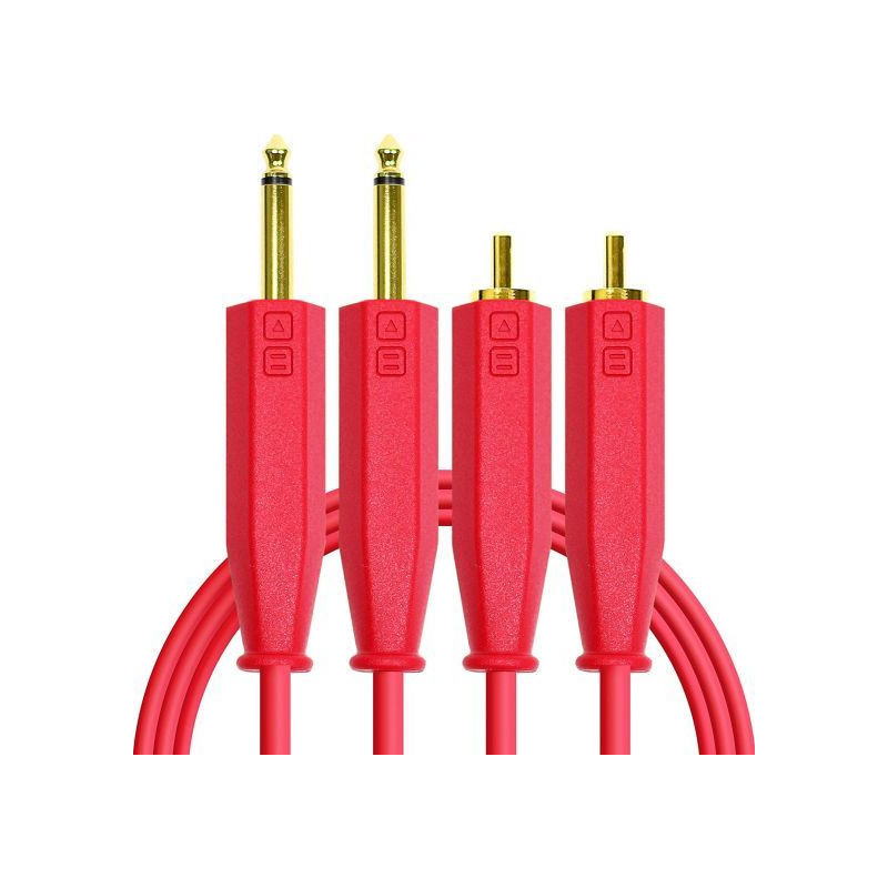 DJ TECHTOOLS Chroma Cable Audio RCA - JACK 6,3 - 1,5 m czerwony