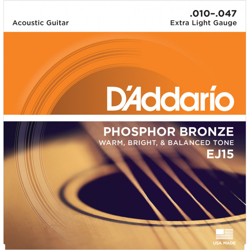 D'Addario EJ15 Phosphor Bronze Extra-Light (010 - 047)