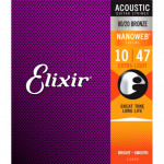 Elixir 11002 Nanoweb 80/20 Bronze Extra Light 10-47