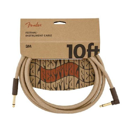 Fender 10' Angled Instrument Cable Pure Hemp Nat