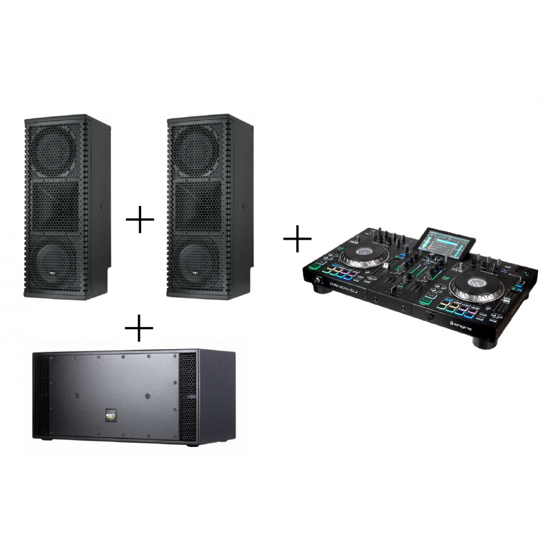 2 x KV2 Audio ex 2.6 + KV2 Audio ex 1.2 MKII + Denon Dj Prime 2