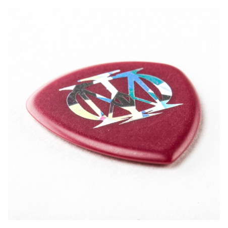 Czerwony plektron z logo zespołu