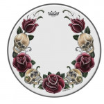 Remo Suede Graphic 14" Tattoo Rock and Roses