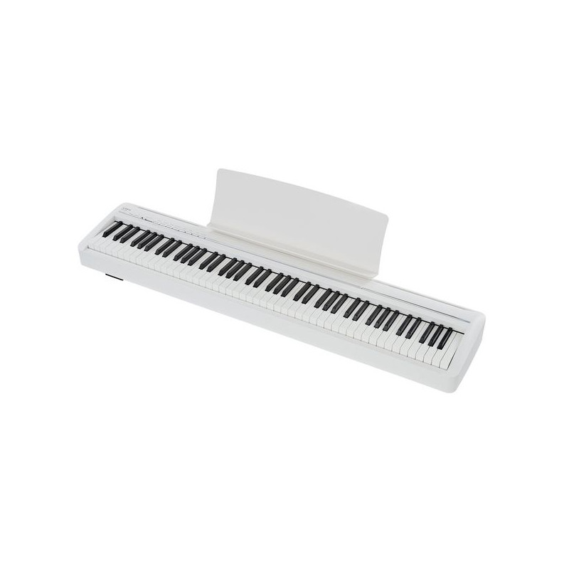 Białe cyfrowe pianino z otwartą pokrywą