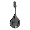 Czarny mandolin na białym tle.