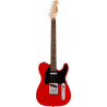 Czerwona gitara elektryczna Squier Telecaster z chromowanym osprzętem